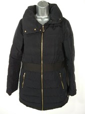 Damen Mango Suit Größe Medium Schwarz Reißverschluss versehen unten Gepolstert Winter Mantel Jacke