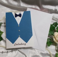  Einladung zur Kommunion Konfirmation und Jugendweihe Blau Weiß mit Umschlag NEU