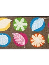 Fußmatte Matte Rechteckig Gemustert Muster Taupe-Bunt Mehrfarbig Polyamid 50x75 