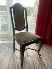 Elegante Vintage Esszimmer Stühle 6er Set Samt und Holz