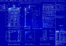 Home Wand Kunstdruck-Vintage Bauplan Plan-Dr Who Tardis Police Box-a4, a3, a2