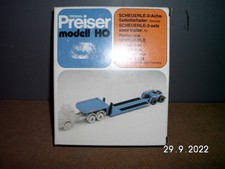 PREISER SCHEUERLE ZWEIACHS-TIEFLADER ANHÄNGER BAUSATZ MODELL 1:87 HO  RAR !