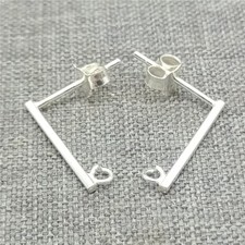 8 Paar 925 Sterling Silber Bar Ohrring Pfosten mit offenen Schleife für Schmuck machen