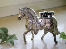 Tischfeuerzeug Pferd figürlich vintage Feuerzeug alt - Table Lighter Horse Metal