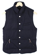 Suitsupply Hooded Bodywarmer Weste Herren Klein Reine Wolle Druckknopf Gesteppt