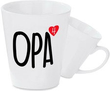 Konische Keramiktasse mit Sprüchen rund um das Thema Familie