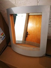 Garderobenspiegel mit Ablage, wandhängend, lackiertes Metall/Holz