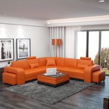 Leder Sofa Couch Eck Polster Garnitur XXL Wohnlandschaft Couchen Sofas  F3017B