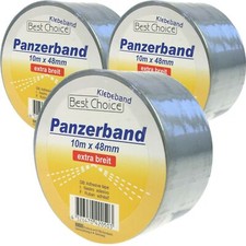 3 Stück Panzertape Panzerband Klebeband Tape Gewebeband Gaffa Packband in Silber