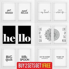 Set 2 gerahmte Drucke Modern Wandbild Schlafzimmer Wohnzimmer Kunst Dekoration Bilder