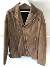 Drykorn Lederjacke Modell Rochester Biker Taupe Gr. 48 w. Neu