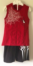 Spiderman ärmellos Tank Top Trägershirt Shirt Jungen Shorts kurze Hose Gr 98/104