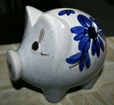 tolles blaues Sparschwein, Glücksschwein abschließbar, Spardose