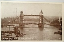 1949 Postkarte der Tower Bridge und des Pools von London