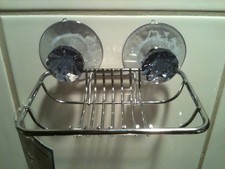 Seifenschale Chrom Seifenablage Seife Saugnäpfe "Kristall-Schmuck" Ablagekorb