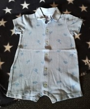 Petit Bateau toller Sommer Anzug Romper Polokragen blau Gr. 81 18M 74 80