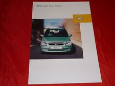 OPEL Agila A "Color Edition" Sondermodell Prospekt Brochure Depliant von 8/2002
