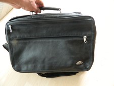 Samsonite Umhänge Tasche Akten Office Case Schulter Reise Koffer schwarz Leder? 