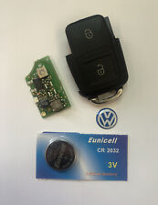 Volkswagen 2 Knopf Fernbedienung Flip Schlüssel FOB Board & Fall geprüft 1j0 959 753 AG