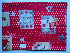 Weihnachtsstoff rot Herzen Sterne ca.160x106cm
