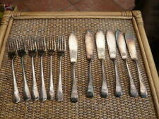 Hochwertige Art Deco 1930 alte englische Besteck silber versilbert Militär Fischen Set unbenutzt