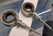 3 Schraubrohrschellen - Rohrschelle - verzinkt gummiert 27mm und 50mm