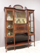 Antike englische Vitrine - Kredenz - Intarsien - Mahagoni - Jugendstil um 1900