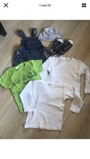 Paket:Latzhose, Pulli,Chucks,Shirt, Mütze ZARA CONVERSE IBIZA PETIT BATEAU Gr.86