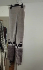 Winter Leggings Kuschel Hose Waschbär Damen Gr. M
