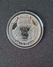 1 UNZE 999 SILBER - KONGO / GORILLA / AFFE - 2016 - SILBERMÜNZE - SILBERBARREN