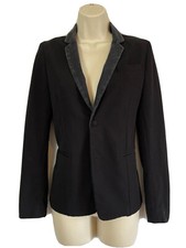 Diesel Damen UK 8 Jacke schwarz Blazer Artsy taillierte Klassische Grunge Mix CHIC