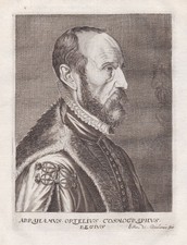 Abraham Ortelius cartographer geograph Atlas Portrait Kupferstich engraving 1650