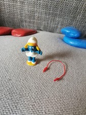 1x Hüpfseilschlumpfine mit Seil , 100% original Ü-Ei, Ferrero Schlümpfe (B042) 