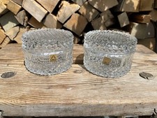2x Vintage Glasschale mit Deckel•Zuckerdose Oberglas Austria•Pralinendose