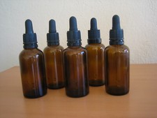 5 x Pipettenflaschen Braunglas, 50 ml 