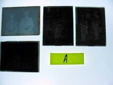 Männer in Militäruniform - 4x Glasnegative schwarzweiss - sehr alt (A)