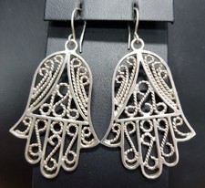 Ohrringe 925 Sterling SILBER Design argent Fatimas Hand Ohrhänger orecchini 