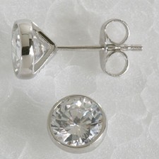 Ohrstecker Kelchstecker 925 Silber 7,0 mm Zirkonia 1 Paar Unisex Damen Herren