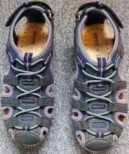 Sandalen, Ballerina, Gr. 32, Kinderschuhe, Geox, dunkelblau, lila, Mädchen