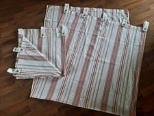 *2x Schlaufenschal* zwei Vorhänge* Leinen-Look* 232x105cm* naturweiß/ziegelrot 
