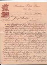 Pirna, Sachsen, dekorativer Brief, "Maschinen-Fabrik Pirna", 1895
