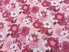 1970s Vintage Pink Groovy Blumen Stoff AUFWERTUNGSTEILE Kitsch Home VW Bus Wohnwagen Retro