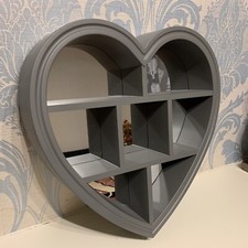 Grau Herz Spiegel Wandregal Bad Zimmer Ornament Display Herz Wand Spiegel Regal