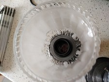 3 X sehr alte Deckenlampen  Metall Glas Leuchte antik