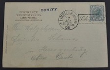 AK Lindau 1906 gel.  mit Bodensee Schiffspost Stempel "Schiffsbrief"