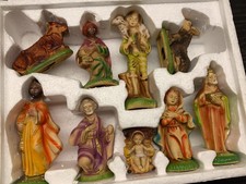 Krippenfiguren Keramik 9 Teile Hirte heilige 3 Könige Esel Ochse heilige Familie