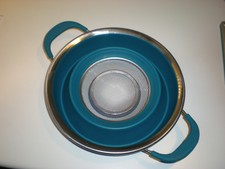 Küchensieb faltbar, Silikon, Platzsparend, perfekt zum Abpropfen, Küchenhelfer