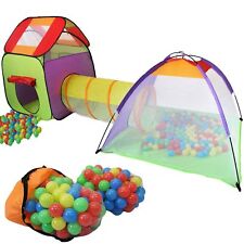 Spielzelt + 200 Bälle + Tunnel + Tasche Kinderzelt Bällebad Spielhaus Iglu Baby