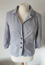 Maine Pin gestreifte Baumwolle Stretch Sommer Knopfleiste Jacke Größe 10