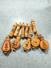 Viele bulgarische Artisan Holz Parfüm Flaschen - 11 Vintage